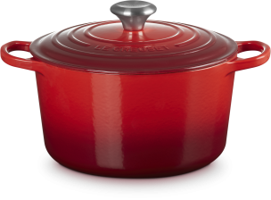 Le Creuset hoher Br&auml;ter Signature rund in kirschrot