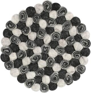 cilio Untersetzer LANA ANTRACITE rund aus Filz, anthrazit-weiß