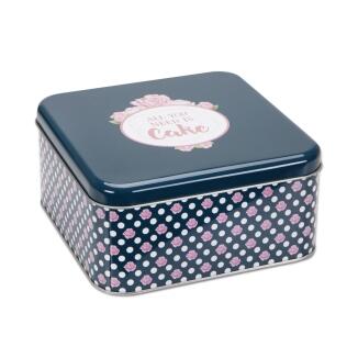 Städter Gebäckdose All you need is Cake 16,5 x 16,5 x 8 cm Bunt Quadr