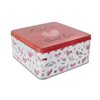 Städter Gebäckdose Sweet Love 16,5 x 16,5 cm / H 8 cm Bunt Quadratisc