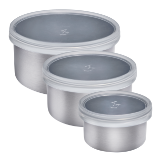 Lurch Mini-Dosen 3er Set Edelstahl mit Silikondeckel