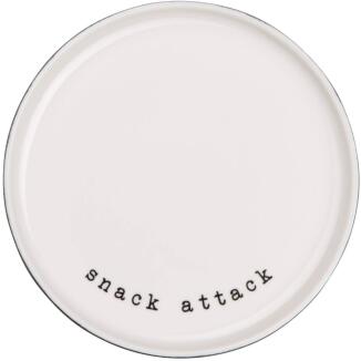 ASA Snackteller snack attack weißer Teller mit Schriftzug
