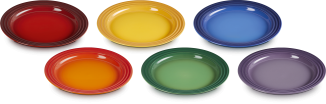 Le Creuset Regenbogen Frühstücksteller 6er-Set bunte Teller Keramik