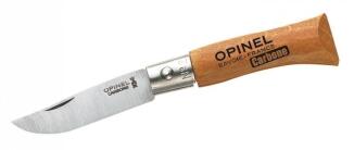 Opinel Messer Größe 2 Carbon nicht rostfrei Holzgriff geöffnet