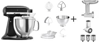 KitchenAid Küchenmaschine ARTISAN 175PS onyx schwarz Kochprofi-Set