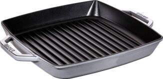 Staub Grillpfanne mit Seitengriffen quadratisch in graphitgrau