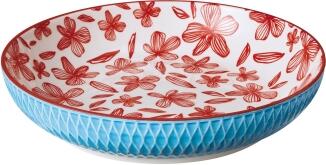 cilio AMICI Schale Rauten blau 21 cm Blumenmuster