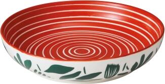 cilio Schale AMICI Blätter 21 cm rot-weiß gestreift