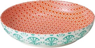 cilio AMICI Fächer Schale 21 cm rot-türkis Muster