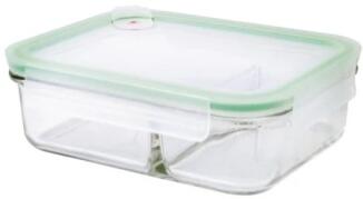 Glasslock Frischhaltebehälter Duo Air rechteckig mit Trennfach und Deckel