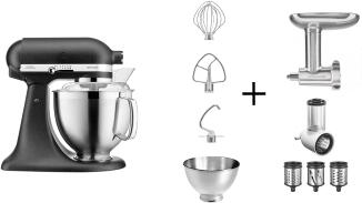 KitchenAid Küchenmaschine ARTISAN 5KSM185PS gusseisen schwarz Kochprofi-Set