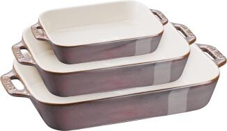 Staub Auflaufform-Set aus Keramik in antik-grau, 3-tlg.