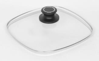 AMT Gastroguss Glasdeckel eckig 18/10 Rand mit Knopfgriff