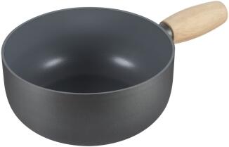 Kuhn Rikon Caquelon Alpine Fondue-Topf grau mit Holzgriff