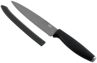 Kuhn Rikon COLORI Titanium Allzweckmesser gezackt graphit mit Klingenschutz