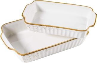 MÄSER Auflaufform-Set groß Pintar, 2-tlg. in weiß-braun