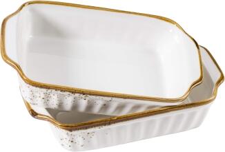 MÄSER Auflaufform-Set klein Pintar, 2-tlg. in weiß-braun