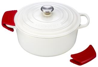 Le Creuset Topf-Griffschutz aus Silikon in kirschrot, 2er Set