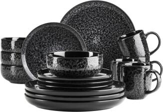 MÄSER Geschirrservice Filippa für 4 Personen, 16-tlg. in schwarz