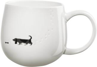 ASA Henkelbecher footprints dog mit Dackelmotiv und Pfotenprägung