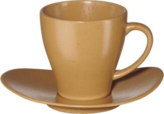 ASA Tasse Untertasse Cuba gelb Keramik Set