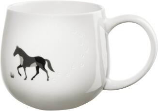 ASA Henkelbecher magu footprints horse mit Pferdemotiv weiß