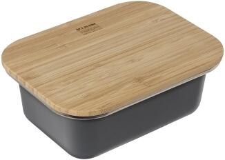 Kuhn Rikon Edelstahlbehälter 0,8L mit Bambusdeckel Vorratsdose