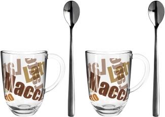 Leonardo NAPOLI Latte Macchiato Tassen 380ml 2 Löffel Set