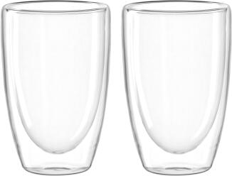 Leonardo Doppelwandbecher DUO 2er-Set 400 ml Glasbecher transparent