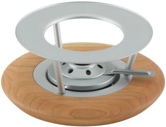 Kuhn Rikon Rechaud Kirschholz mit Silberbrenner für Fondue