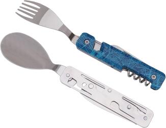 Akinod Multifunktionales Besteck Downtown Blau Löffel Gabel Klappmesser