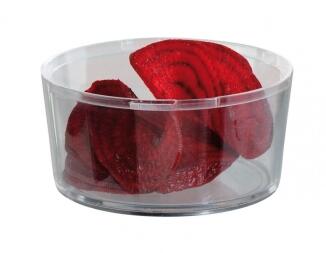 GEFU Sammelschale Spiralfix für Spiralschneider mit Rote-Bete-Scheiben