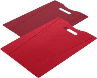 Kuhn Rikon Schneidebretter Set 2-teilig rot/dunkelrot mit Griffloch