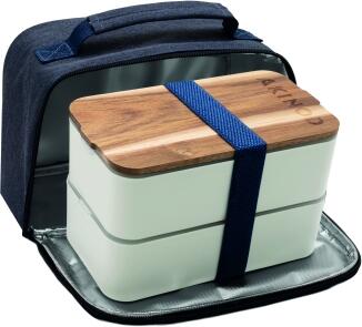 Akinod Bento und Lunchbag 11h58 in jeansblau