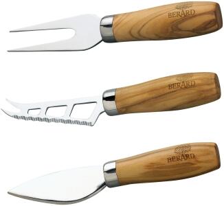 Bérard Käsemesser-Set 3-tlg, 3 Käsemesser mit Holzgriff