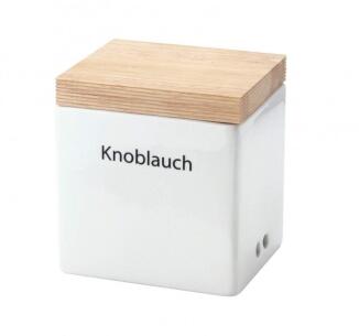 Continenta Keramik Vorratsdose Holzdeckel Knoblauch Aufbewahrung
