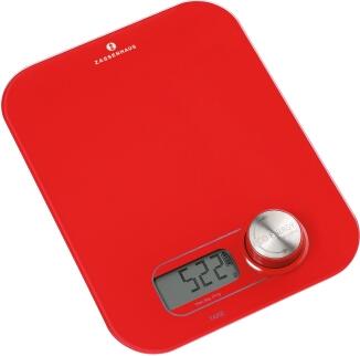 Zassenhaus Digitalwaage ECO ENERGY rot Küchenwaage mit Display