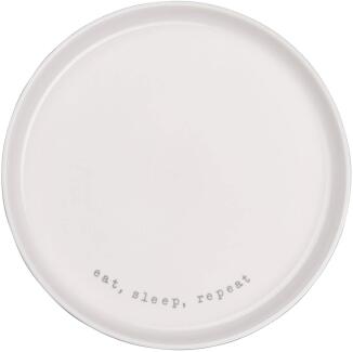 ASA Dessertteller eat, sleep, repeat weiß mit Schriftzug