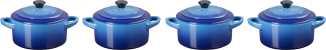 Le Creuset Mini-Cocotten in azure, 4er-Set