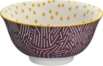 cilio Bowl Amici 15,5 cm mit Linien, Punkte-Design