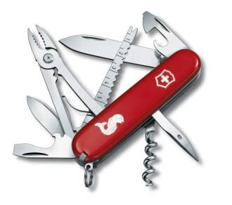 Victorinox Offiziersmesser Angler rot mit Klinge, Schere, Korkenzieher