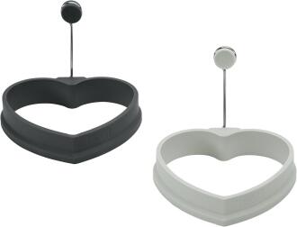Lurch Eiformer Herz 2er Set, Eierform Herz schwarz weiß