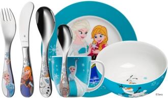 WMF Disney Frozen Kindergeschirr 7-teilig mit Kinderbesteck Set