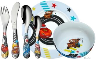 WMF Disney Cars2 Kinder Geschirrset 6-teilig mit Besteck, Teller, Schale