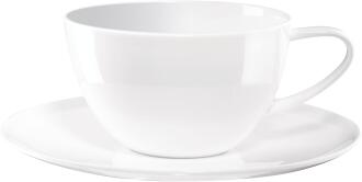 ASA Cafe au lait Tasse mit Untertasse weiß glänzend