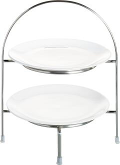 ASA 2-stufige Etagere à table silber mit Desserttellern