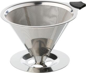 cilio Dauer-Kaffeefilter mit Standfuß Edelstahl-Feinfilter für Handfilter Kaffee