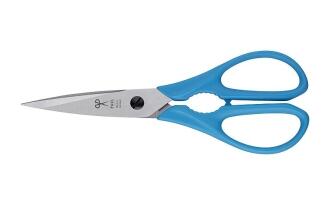 Scherenmanufaktur Paul Küchenschere Mikroverzahnung blau, Edelstahlklinge