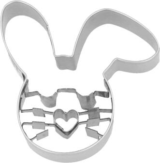 Birkmann Ausstechform Hasenkopf mit Herznase 5 cm Edelstahl