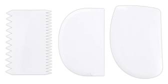 Städter Backhelfer Teigschaber 11–12,5 cm Weiß Set, 3-teilig